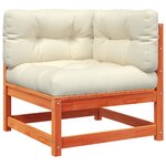 vidaXL Salon de jardin 5 Pièces avec coussins cire marron bois pin massif