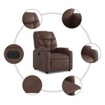 vidaXL Fauteuil inclinable électrique Marron Similicuir
