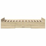 vidaXL Cadre de lit avec tiroirs sans matelas chêne sonoma 100x200 cm