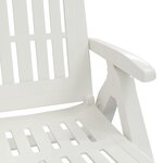 vidaXL Chaise longue pliable avec roues blanc PP