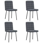 vidaXL Chaises à manger lot de 4 Gris foncé Velours