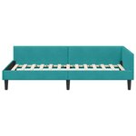 vidaXL Cadre de lit d'angle avec tête de lit Turquoise 100 cm x 200 cm