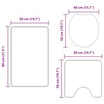 vidaXL Ensemble de tapis de bain antidérapants 3 Pièces Crème PP
