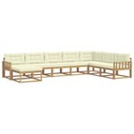 vidaXL Ensemble de canapés d'extérieur 8 Pièces Blanc et crème