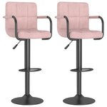 vidaXL Tabourets de bar lot de 2 rose velours