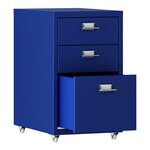 Caisson de bureau armoire meuble de rangement à roulettes acier 48 x 28 x 41 cm bleu 03_0009117