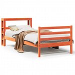 vidaXL Cadre de lit sans matelas cire marron 75x190 cm bois pin massif