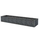 vidaXL Lit surélevé à gabion Acier 360x90x50 cm