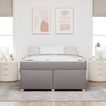 vidaXL Cadre de lit avec matelas avec matelas Taupe 140 x 200 cm tissu
