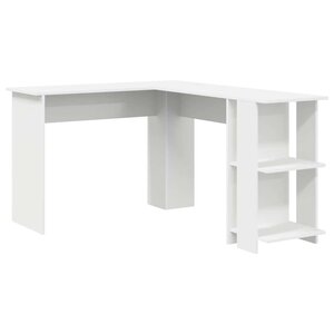 vidaXL Bureau d'angle avec rangement Blanc 140 x 113.5 x 75 cm