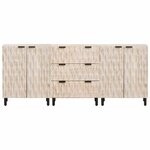 vidaXL Buffet 3 Pièces Finition Lavage Blanc 180 x 33 x 75 cm