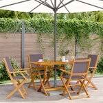 vidaXL Ensemble à manger de jardin 5 Pièces anthracite tissu bois massif