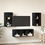 vidaXL Ensemble de meubles TV 3 Pièces Chêne noir 37 x 37 x 107 cm