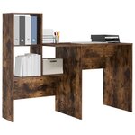 vidaXL Bureau Chêne fumé 131 5 x 50 x 106 5 cm Bois d'ingénierie