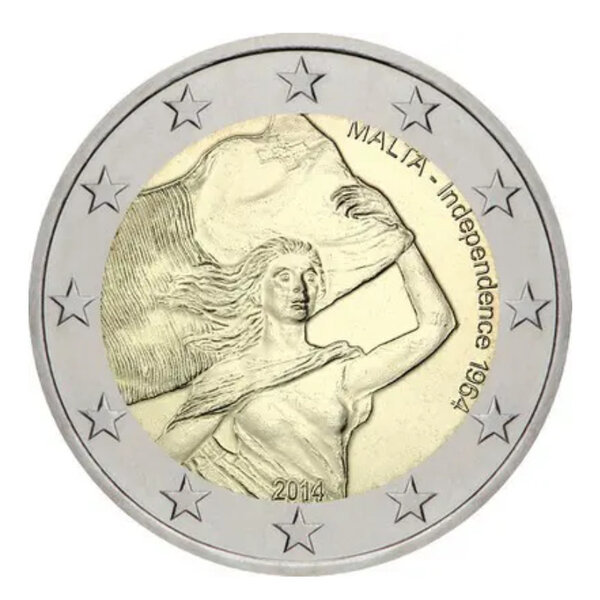 2 euros commémorative Malte 2014 UNC - 50 ans indépendance.
