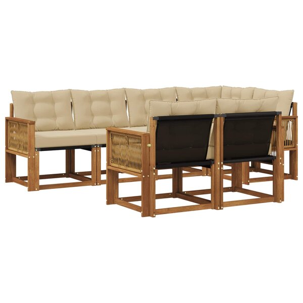 vidaXL Ensemble de canapés d'extérieur 7 pc Naturel et Beige