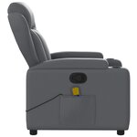vidaXL Fauteuil de massage inclinable Gris Similicuir