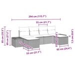 vidaXL Ensemble de canapé de jardin avec coussin 6 Pièces Noir Poly rotin