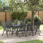 vidaXL Ensemble de salle à manger pour jardin 9 Pièces Anthracite Acier