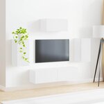 vidaXL Ensemble meuble TV 5 Pièces Blanc brillant Bois d'ingénierie
