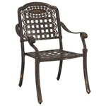 vidaXL Ensemble de tables de jardin 3 Pièces Bronze Aluminium coulé