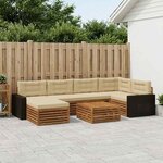 vidaXL Ensemble de canapés d'extérieur 7 pc Naturel et Beige