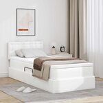 vidaXL Lit avec rangement et matelas Blanc pur 100 x 200 cm