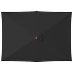vidaXL Parasol de jardin avec mât en bois noir 150x200 cm