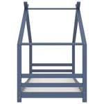 vidaXL Cadre de lit d'enfant Gris Bois de pin massif 90x200 cm