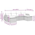 vidaXL Salon de jardin 6 Pièces avec coussins noir résine tressée