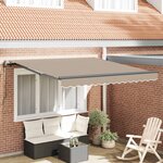 vidaXL Auvent Rétractable Beige 350 x 250 cm Tissu et Aluminium