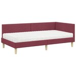 vidaXL Cadre de lit d'angle avec matelas 2 pc Bordeaux 80 x 200 cm