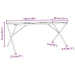 vidaXL Pieds de table à manger cadre en X 160x80x73 cm fonte
