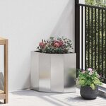 vidaXL Jardinière d'Angle Argent 30 x 30 x 35 cm Acier inoxydable