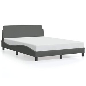 vidaXL Cadre de lit Dover gris foncé 137x190 cm tissu
