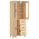 vidaXL Buffet haut Chêne sonoma 69 5x34x180 cm Bois d'ingénierie