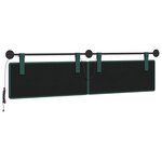 vidaXL Tête de lit suspendue Avec lumière LED Vert foncé Tissu