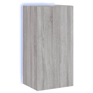 vidaXL Meuble TV mural avec lumières LED sonoma gris 40 5x35x80 cm