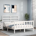 vidaXL Cadre de lit sans matelas blanc 140x200 cm bois de pin massif