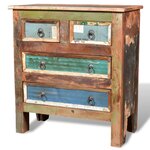 vidaXL Armoire avec 4 tiroirs Bois massif de récupération