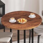 vidaXL Plateau de table Autre Marron foncé Ø 90 x 2.5 cm Chêne massif