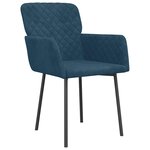 vidaXL Chaises à manger lot de 2 Bleu Velours