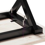 vidaXL Table à manger cadre en X 80x50x75 cm bois de pin massif fonte