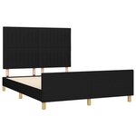 vidaXL Cadre de lit sans matelas noir 140x190 cm tissu