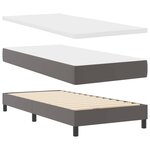 vidaXL Lit à ressorts avec matelas Gris 90 x 200 cm Simili cuir