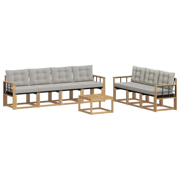 vidaXL Ensemble de canapés d'extérieur 8 pc Blanc et gris clair