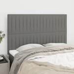 vidaXL Têtes de lit 4 Pièces Gris foncé 72x5x78/88 cm Tissu
