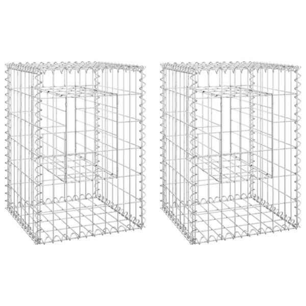 vidaXL Poteaux à panier de gabion 2 Pièces 40x40x60 cm Fer