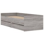 vidaXL Cadre de lit avec tiroirs sans matelas sonoma gris 90x200 cm