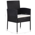 vidaXL Ensemble à manger de jardin 9 Pièces Noir
